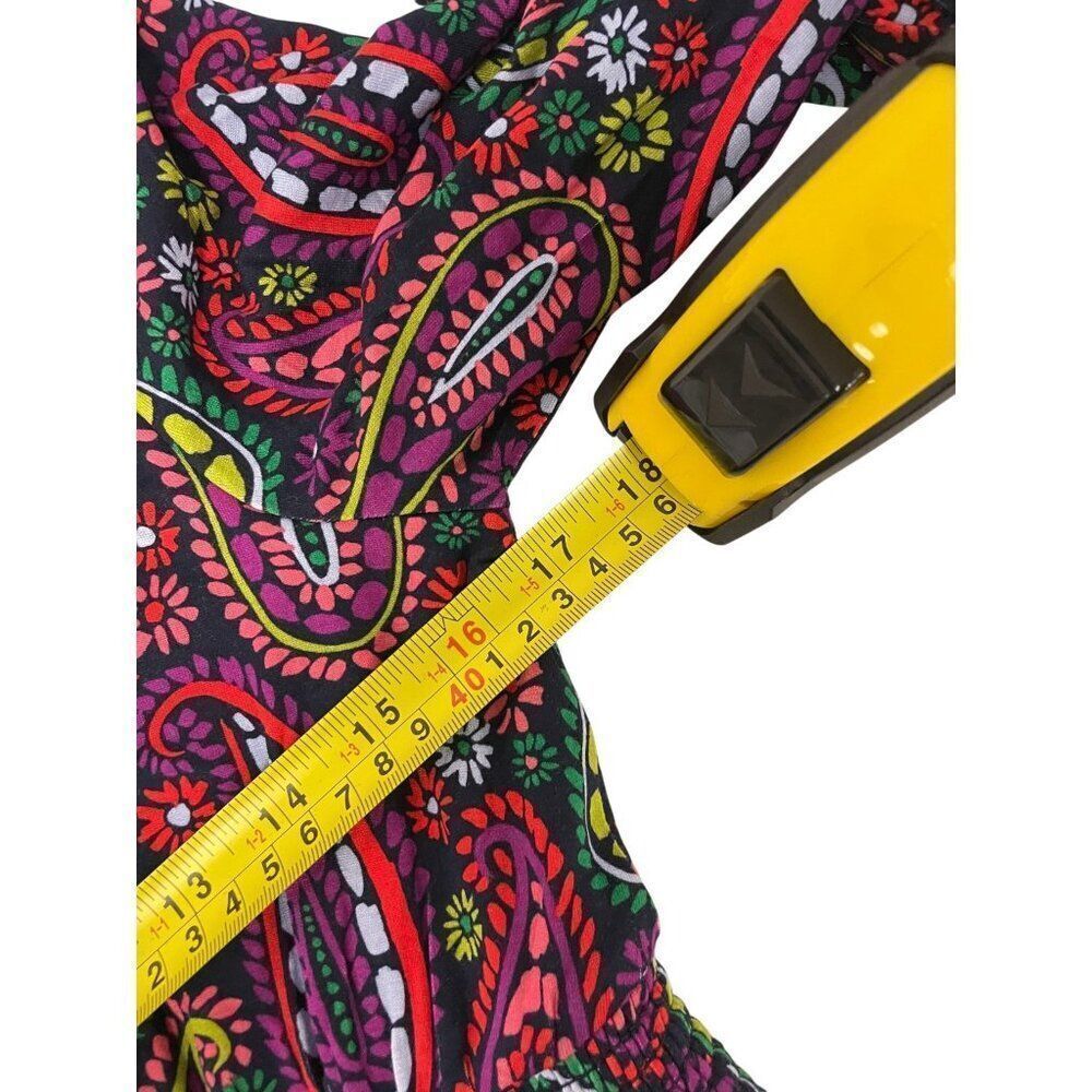 Boden Womens Midi Dress UK 12R US 8R Red Paisley Ivy Smocked V Neck D1034 NWT - Picture 10 of 12